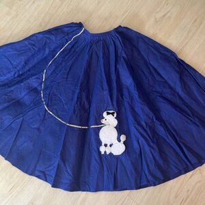 Vintage Child's M Poodle Skirt A Wish Come True Costume Blue Felt With Scarf